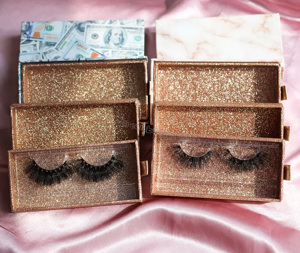 Customized Marble Magnetic Closure False Eyelash Packaging Box with Plastic Tray