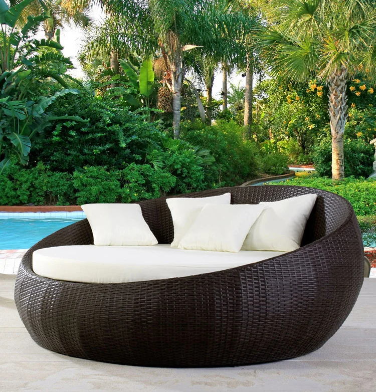 Высокое качество, компактный дизайн, уличная мебель из ротанга, плетеная БАЛИЙСКАЯ металлическая рама, диван-кровать