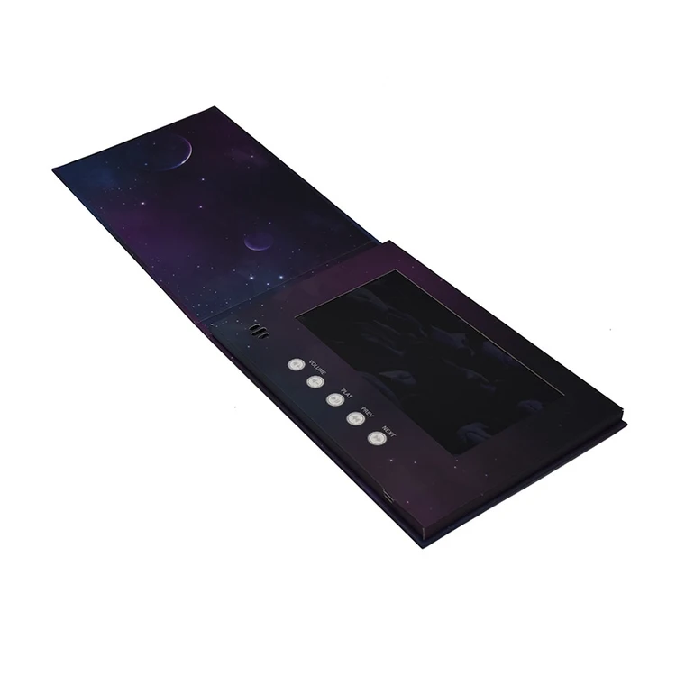 china custom Party Invitation Hardcover 7 inch hd ips cheap promotional video brochure or video greeting gift card