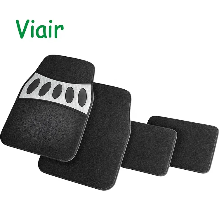 Polyester Car Carpet Non-slip endurable Rubber Floor Mats 4 Pieces For Car