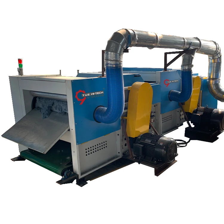 Waste Rag Tearing Machine Non Woven Waste Textile Recycling Line The Trimmed Fabric Opener Recycler