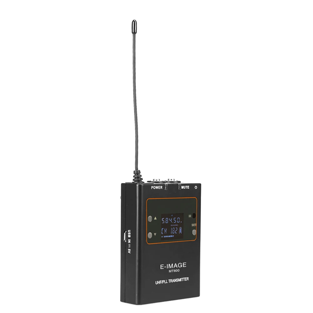 E-IMAGE MTR-S4 Professional Dual Trannel UHF receiver two body-pack collar outdoor wireless microphone