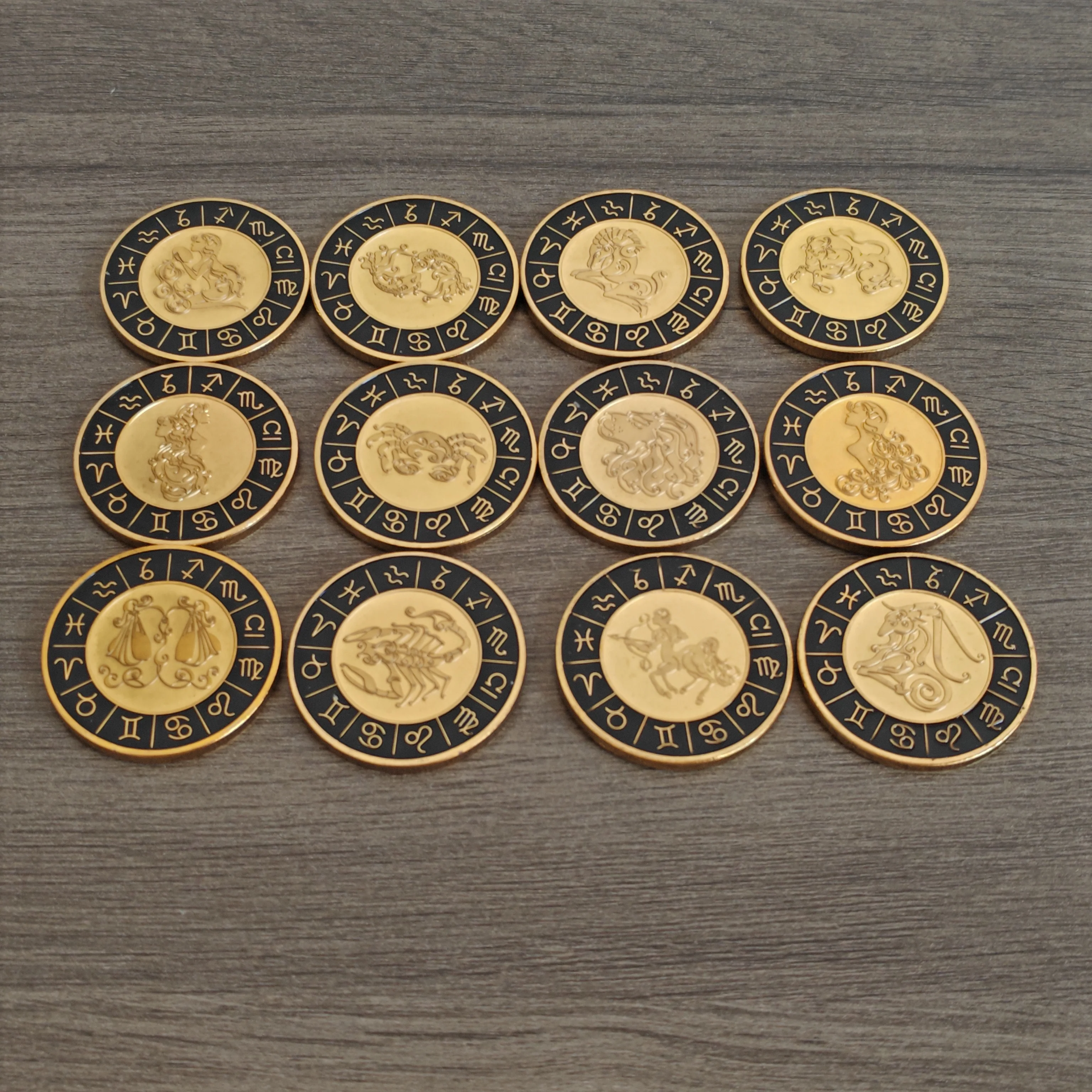 Twelve Commemorative Coin Set Diamond Star & Lucky Taro Hand-Painted Creative Metal Star Gift Protective Blessing Gift Set