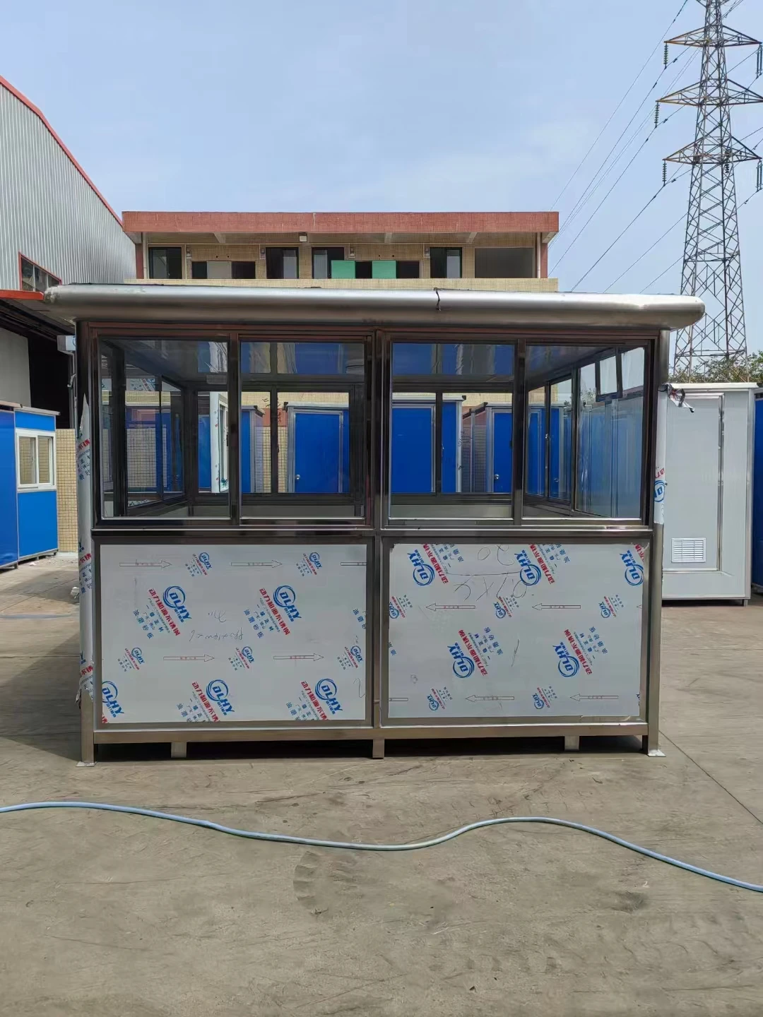 Steel Guard Room EPS Security Cabin Low cost standards foldable detachable portable temporary security kiosk cabin  for sale