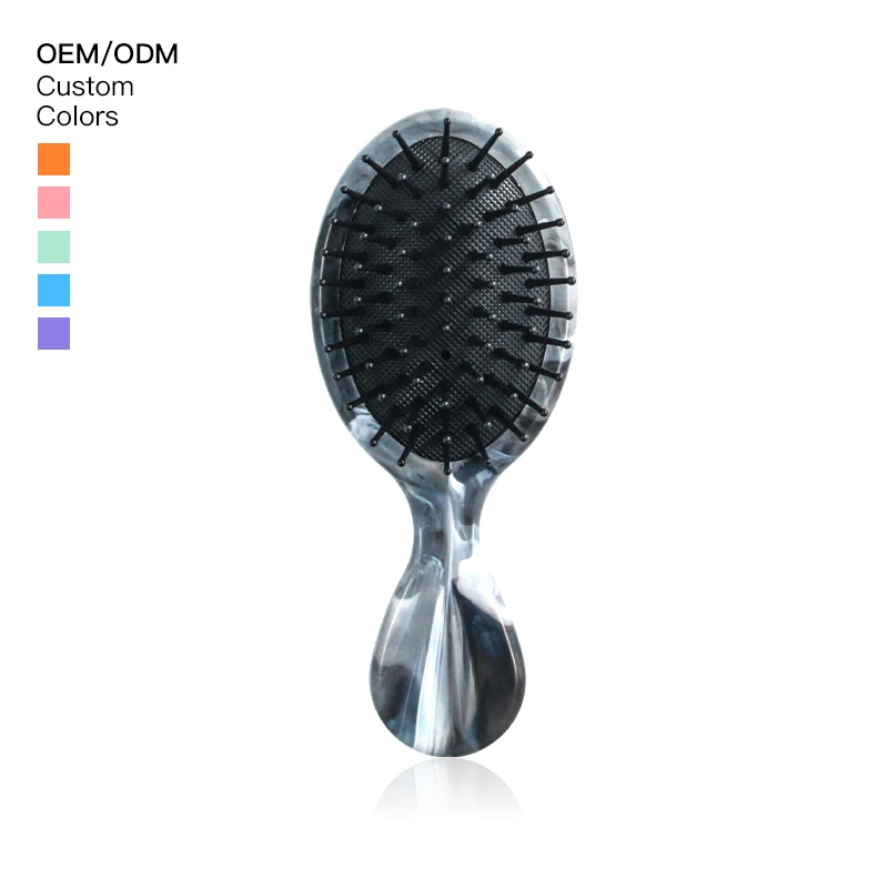 Insoluble masterbatch marbling Detangling mini hair Brush Air Cushion Massage Comb Mini Small Air Cushion Comb Foldable