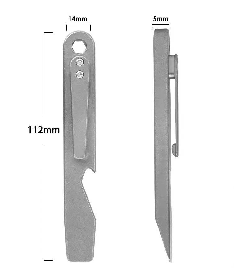 EDC Titanium Keychain Pry Bar Pendant  Crowbar Opener Mini Outdoor Multi Tool