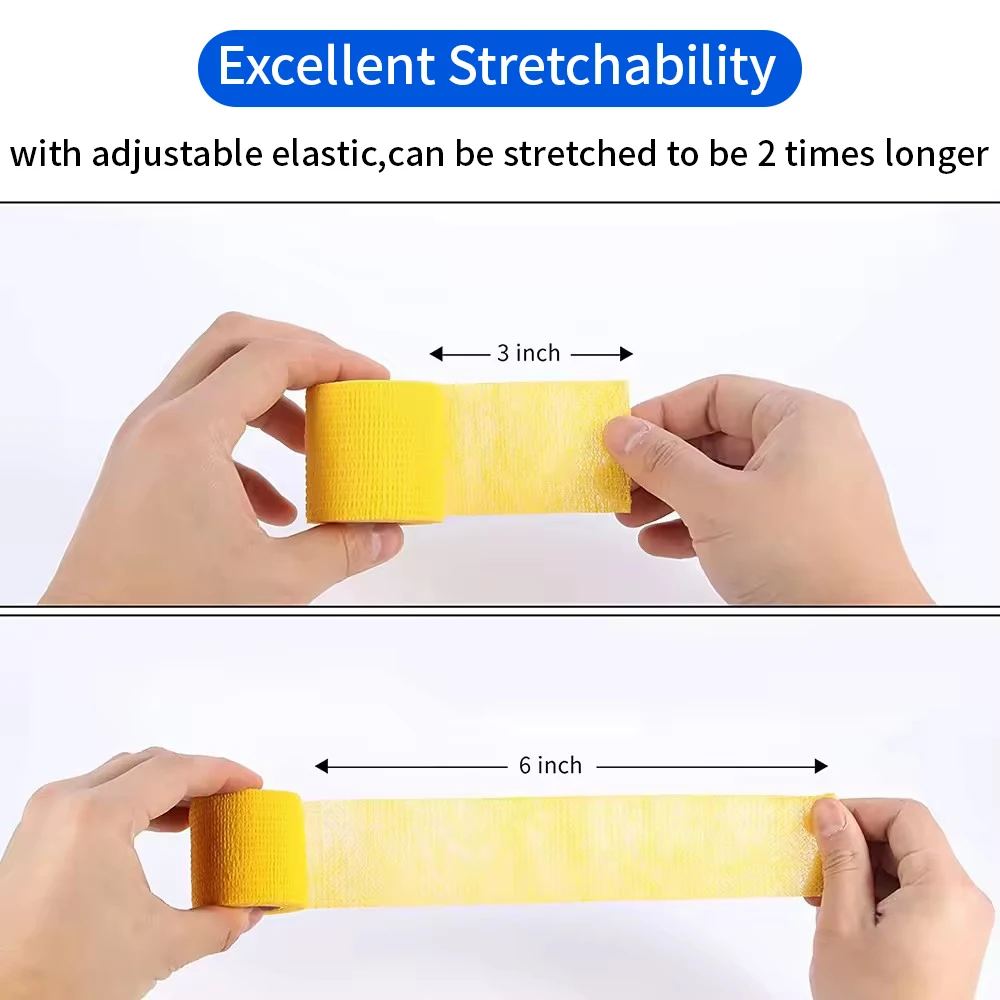 Self-Adhesive Medical Tape (2 inch) - Pack of 12 - Cohesive Bandage Wrap Rolls - Waterproof Athletic Tape - Self Adhesive