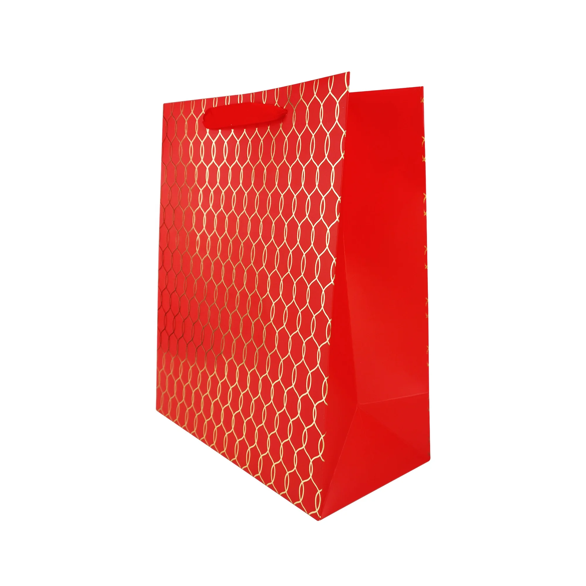 High End foil Paper bag candy bags Christmas new year Red packing cookie paper bags