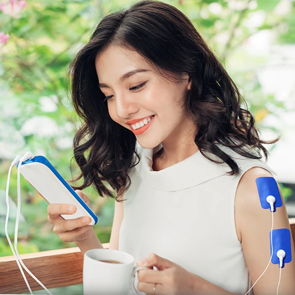 Multi functional massage device Portable hand held  multifunctional digital massager meridian meter EMS pulse massager