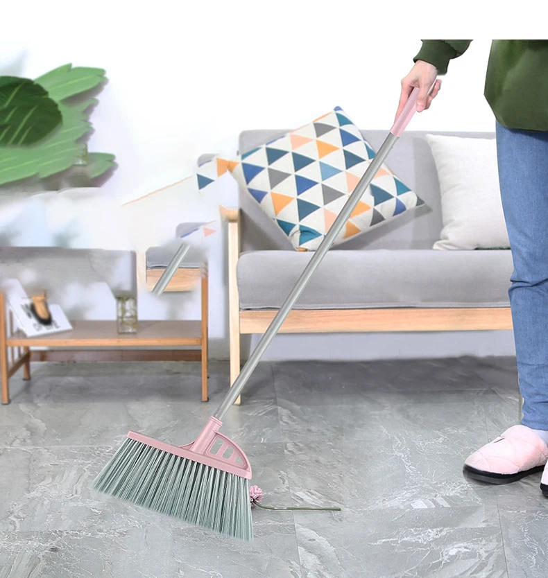 DS4405 Heavy Duty Broom with Long Handle Commercial Sweeping Brooms Outdoor Indoor Broom for Home Kitchen Office Lobby Lawn