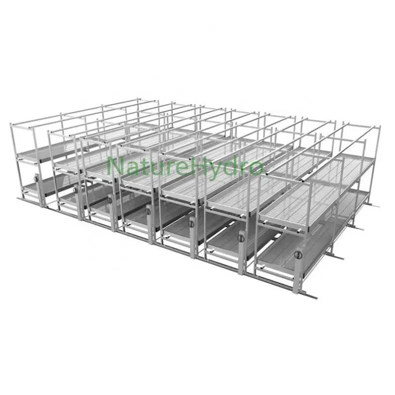 
Mobile vertical grow racks ebb and flow system 