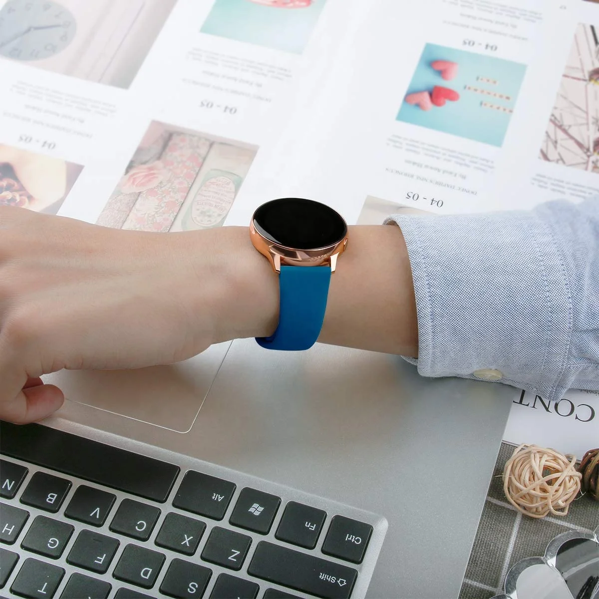 Ремешок силиконовый для наручных часов резиновый спортивный браслет Samsung Galaxy Watch 3 Active Active2 Gear S3 S2 20 мм 22