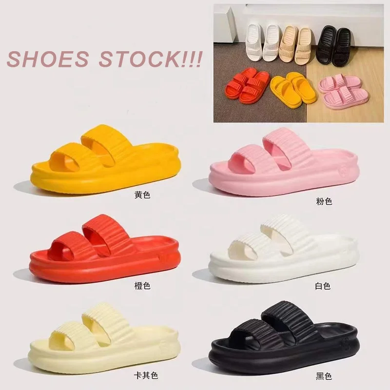Shoes Stock Women Bubble Slippers Light Weight EVA Double Strap Shoes Summer High Heels Clogs Sandals