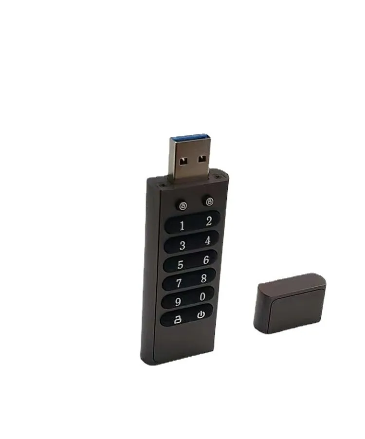 Secure Portable Password U Disk 32G/64G 128G Password Protected Dustproof Waterproof Hardware Encrypted USB Flash Drive