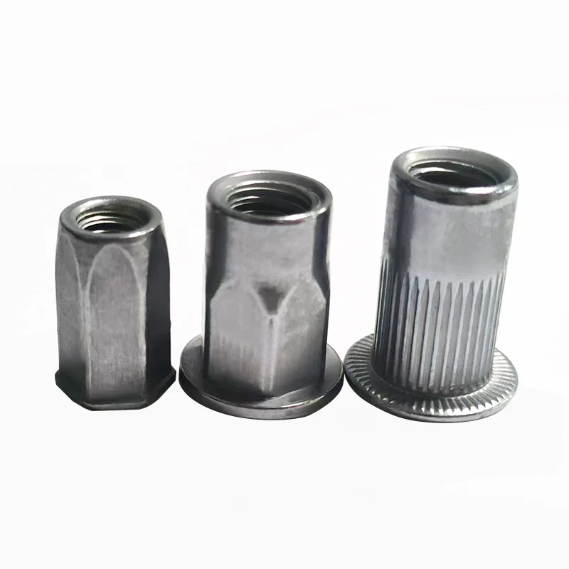 M3m4m5 full hexagonal flat head hollow rivet nut pull cover internal thread sliding tooth galvanized insert