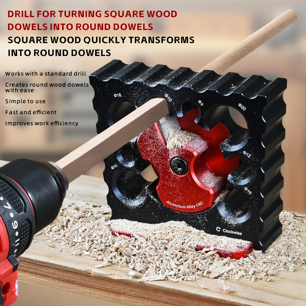 New Design Dowel Round Bar Auxiliary Tool Metric 8 Holes Woodworking Adjustable Electric handy Mini round drill tool