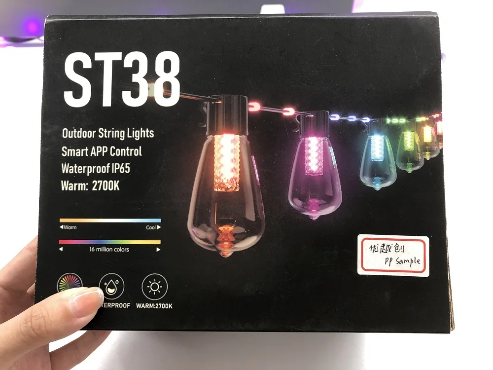 48ft/15m Holiday Wedding Smart Led Tree Decoration String Lights Outdoor Waterproof Party Lights Christmas Lights For Outdoor