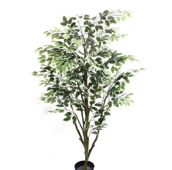 home hotel soft installation banyan leaf ficus tree props decoration artificial green plant