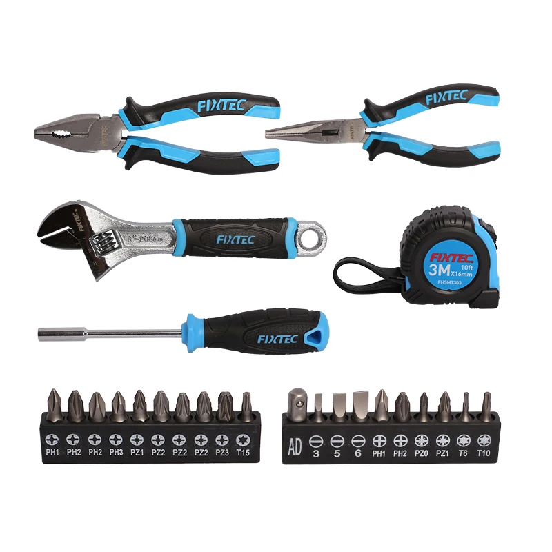 FIXTEC Combination DIY Tool Set Household Ratchet Wrench Multifunction 25PCS Socket Wrench Hand Tools Set