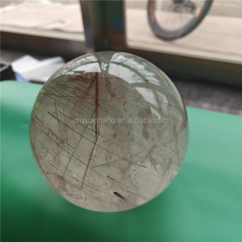 crystal craft ball natural rutilated  quartz crystal ball  crystal sphere for sale