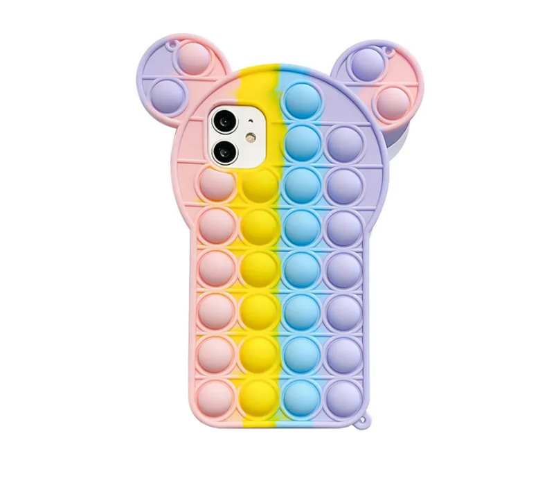 Mickey Fidget Toys Design Phone Case Brand Name Bubble Toys Silicone Phone Case for iphone 13 pro max iPhone 12 pro max xs max x