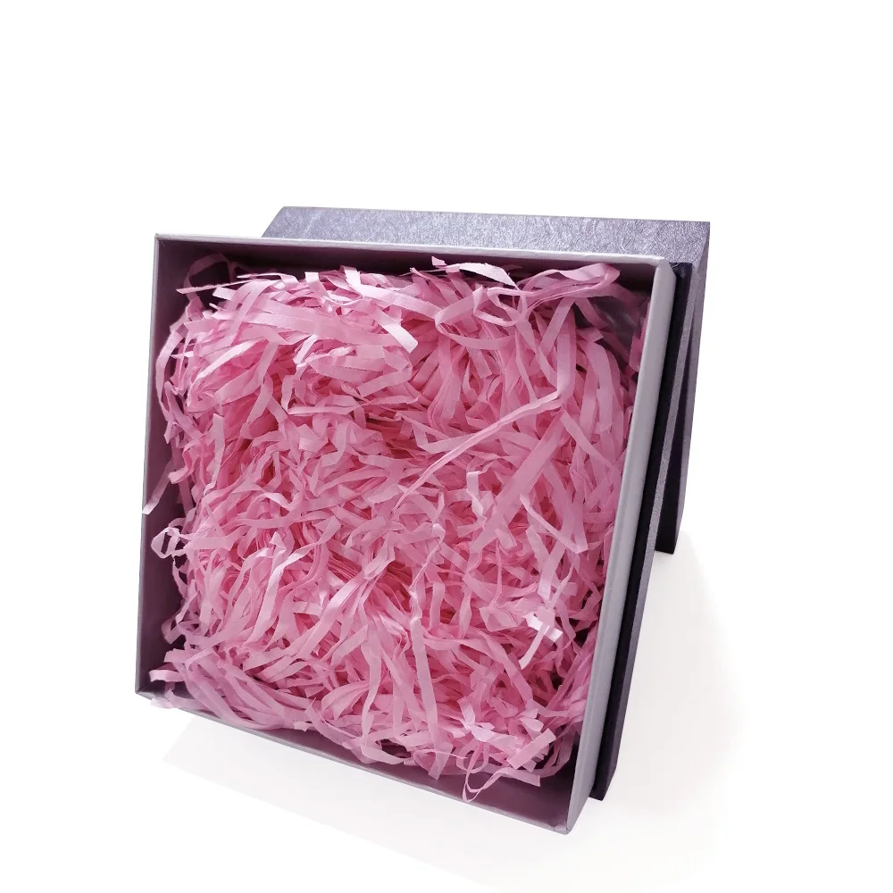 Recycled bulk baled pink zigzag decorative gift box kraft crinkle tissue packing shredded paper for packaging