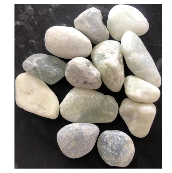 fish tank  aquar jade green natural stone tumble stone pebbles garden decoration