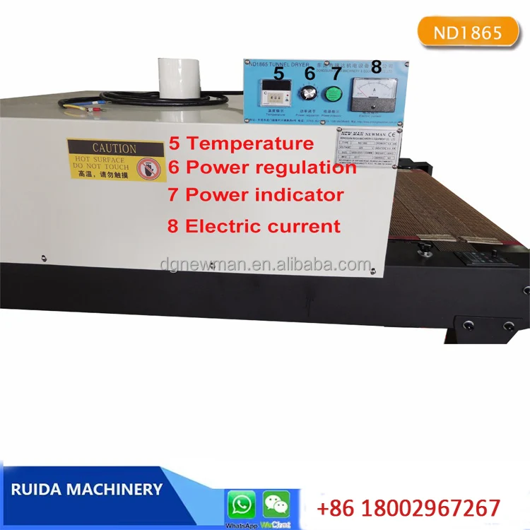 drying machine Heating Area 100*80CM Tunnel Dryer OVen machine