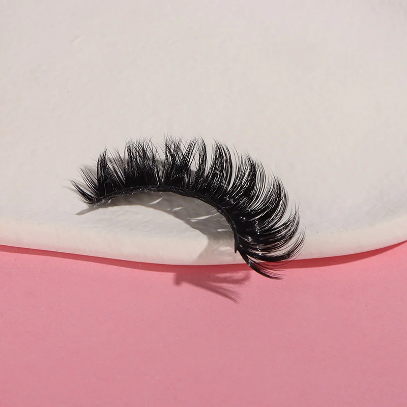 D Curl Russian Volume Strip Lashes High Quality Super Wispy Faux Mink Eyelashes Russian D Curl Lash Strip