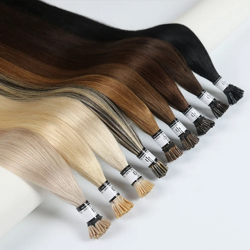 Indian Keratin Pre Bonded Remy I Tip hair extensions Wholesale Cuticles Aligned 100% natural hair extension human itip vendors
