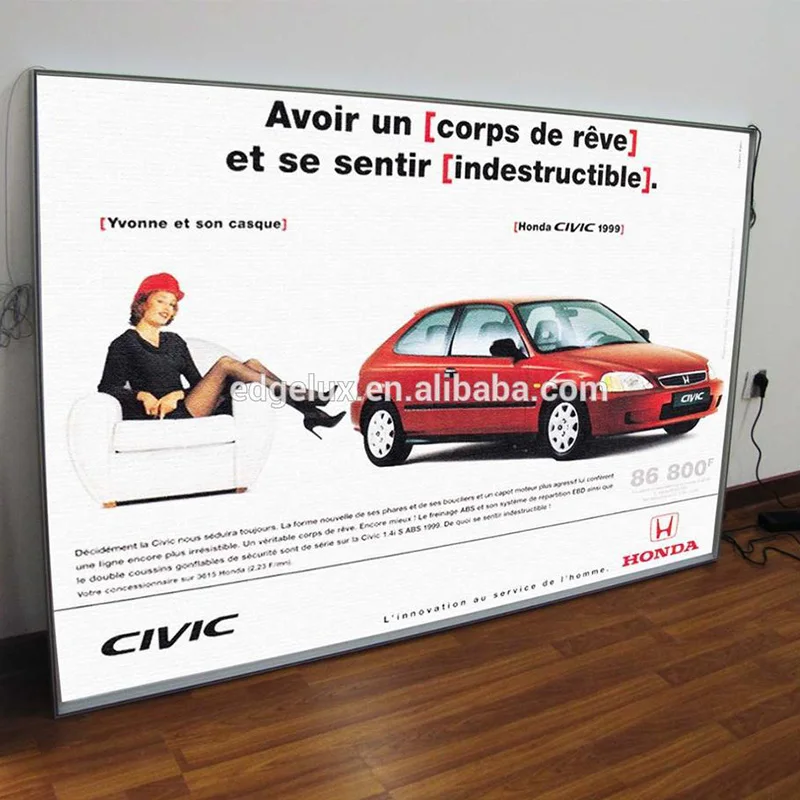 Home Theater Wall Mounted Slim Acrylic LED illuminated Movie Poster Frame Advertising Lightbox for Cinema