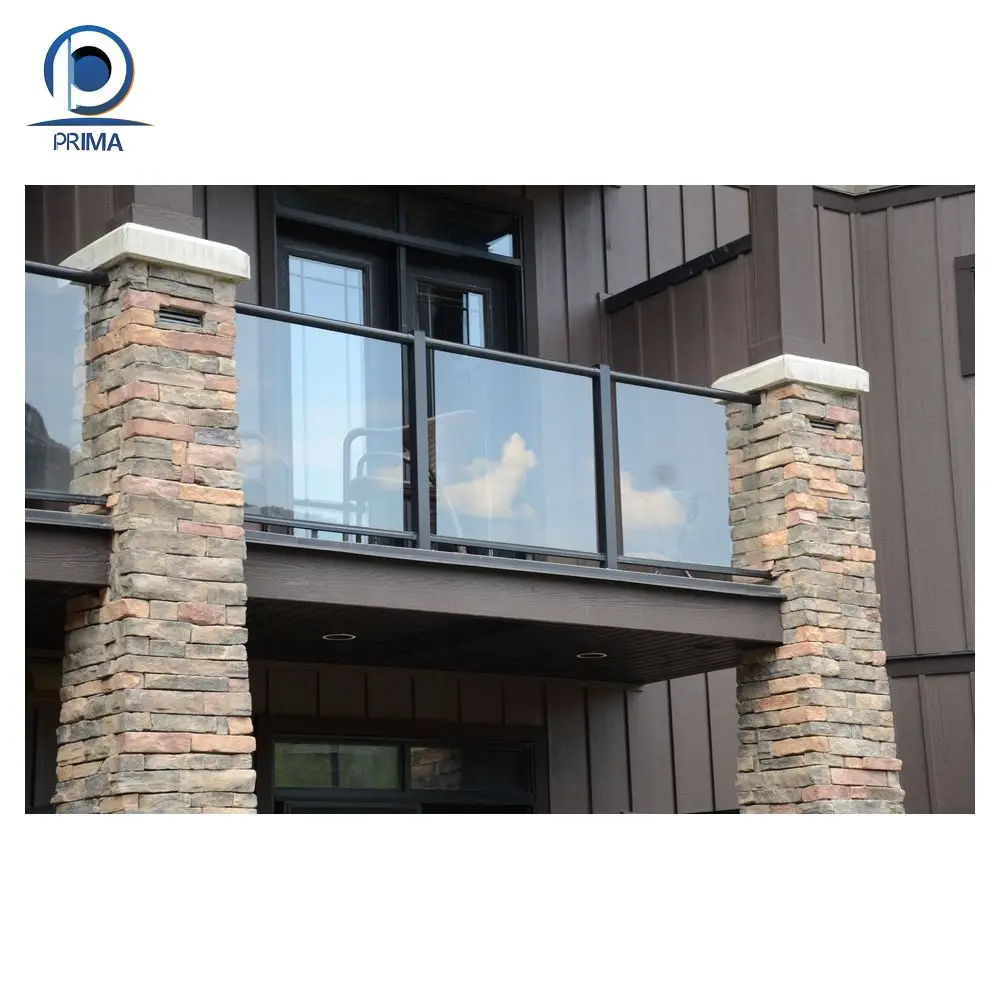 Prima tempered laminated glass stair railing spigot outdoor glass railings stainless steel design glass railings