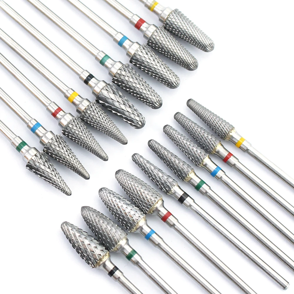 Carbide Tungsten Nail Bits Milling Cutter Burrs Electric Nail Drill Bit Pedicure Cuticle Clean Tools For Manicure Buffers Drill