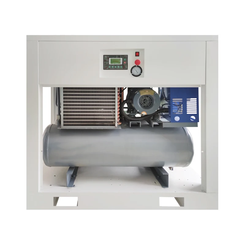 
7.5kw 10HP воздушные компрессоры интегрированная переменная частота с осушителем воздуха и винтовым компрессором воздушного бака 