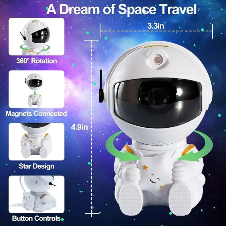 Factory Original Astronaut Projector Lamp Star Starry Sky Laser Nebula Night Light Projector Kids Spaceman Led Projection Light
