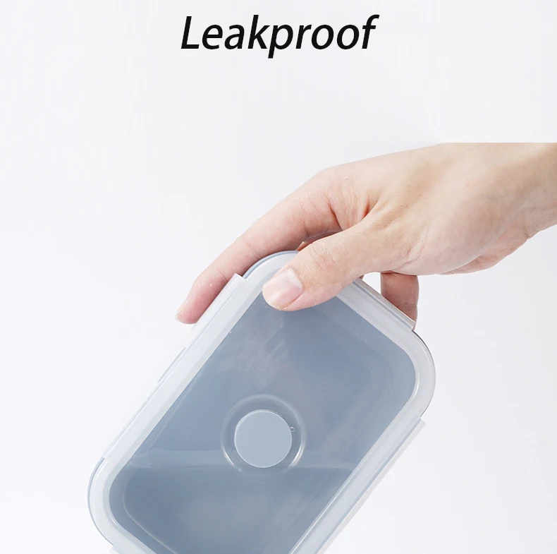 Oven Safe Silicone Collapsible Foldable Lunch Box  Silicone Food Storage Container with Lid