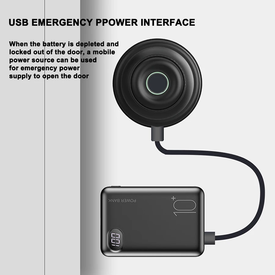 Tuya App Bluetooth Remote Control Black Biometric Fingerprint Intelligent Door Knob Smart Lock with Key For Bedroom