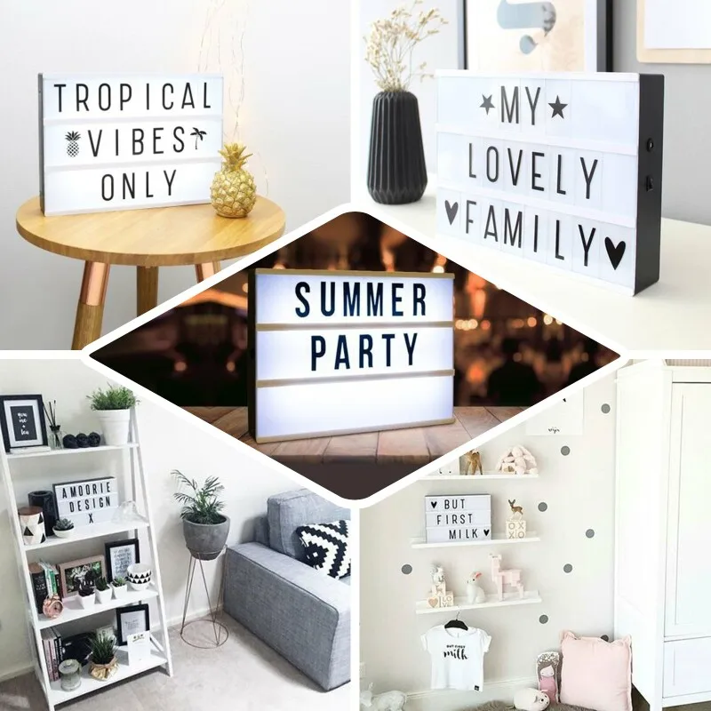 A4 Size LED Message Board with Interchangeable Letters Free Combination for Wedding