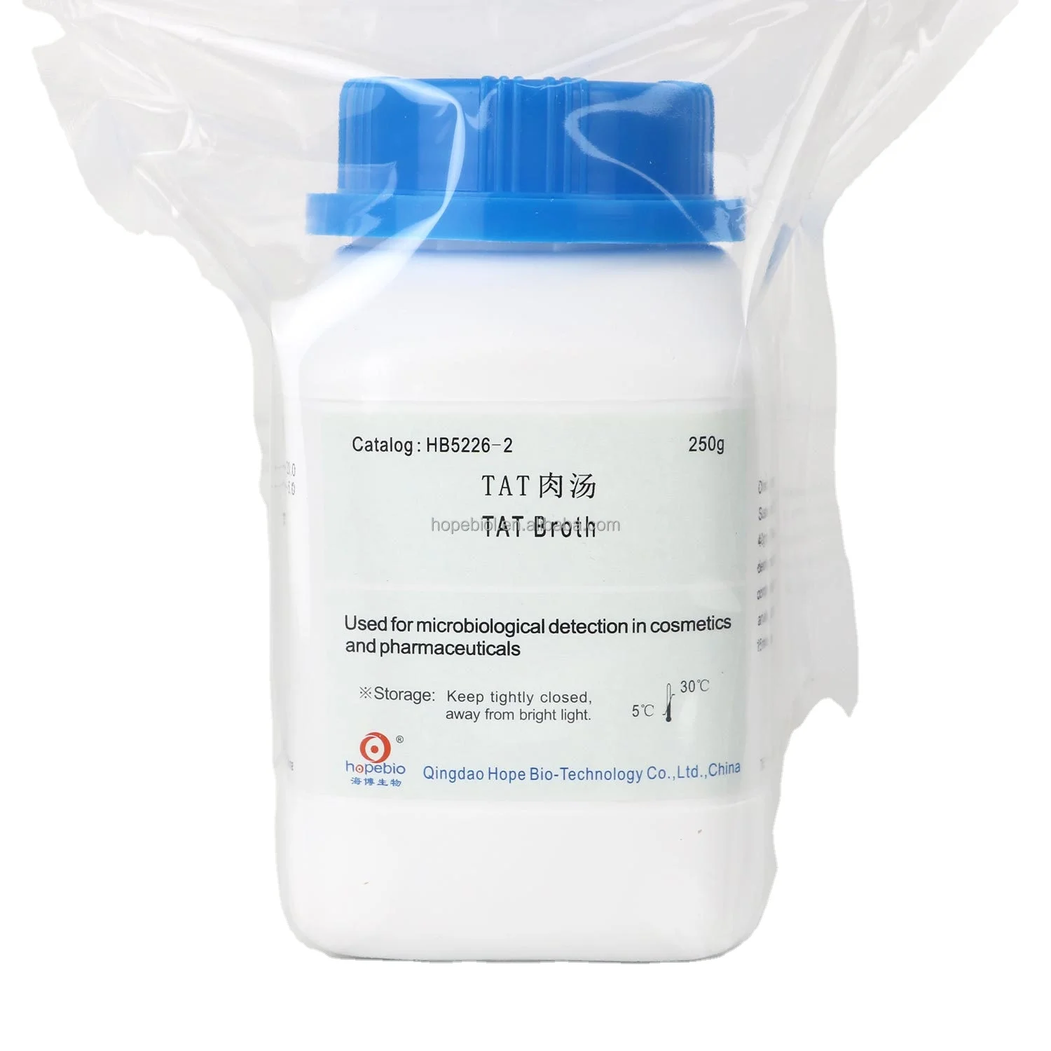 HB5226 TAT бульон используется для микробиологического обнаружения в косметике и фармацевтике MYP WL питательный агар тиолгликоллаат