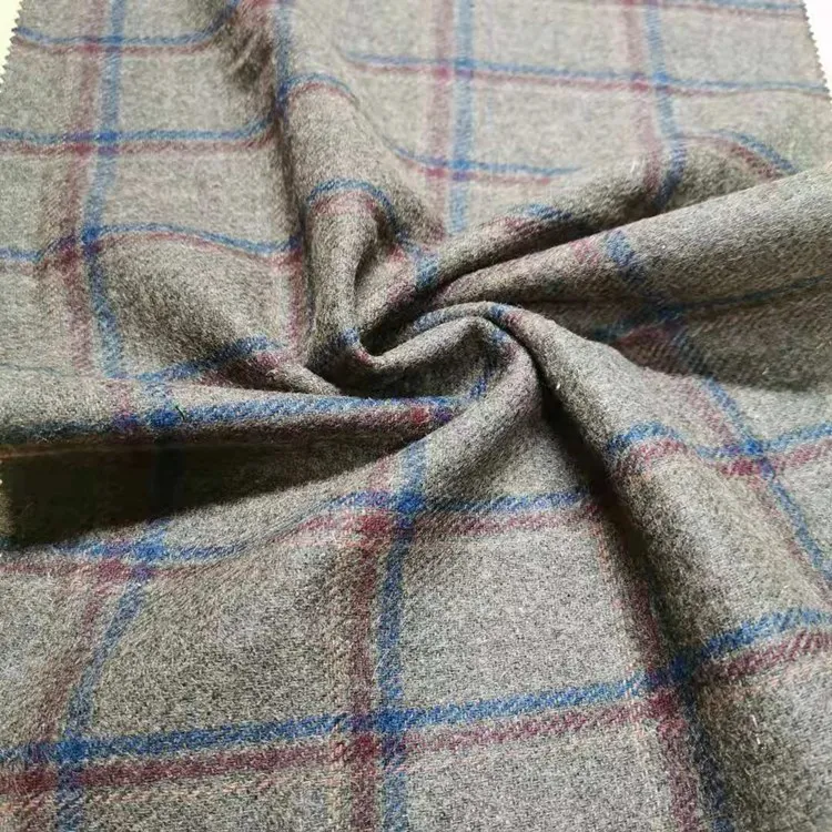 
Fashion tweed woolen fabric checked style hot sale for men overcoat fabric 