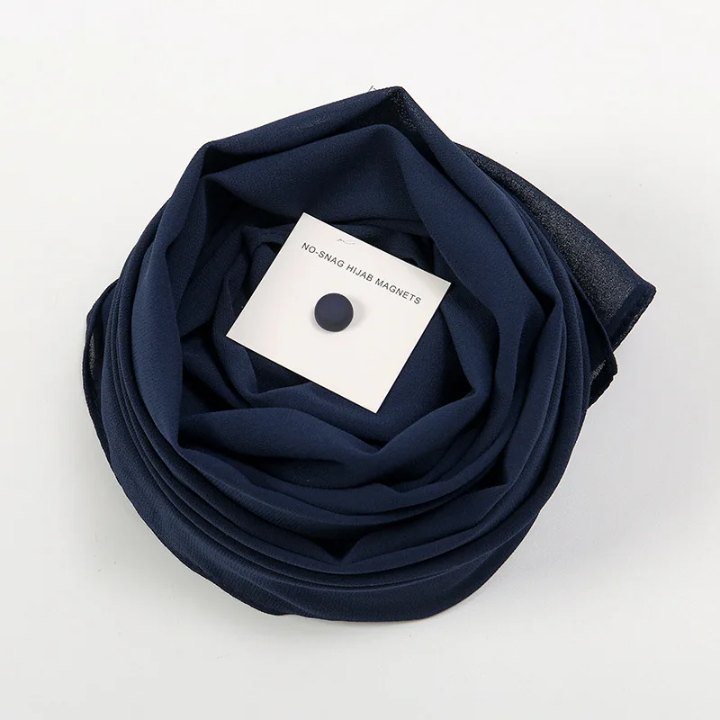 TMF-8R045   Fashion New Plain Hijab Scarf All Match Muslim Headscarf Hijab Pearl Chiffon Hijab Shawl With Magnet