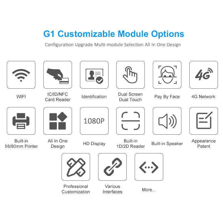 Hot Sell 15 Inch Pos System Android Pos Machine Capacitive Touch Screen With 58mm Thermal Printer