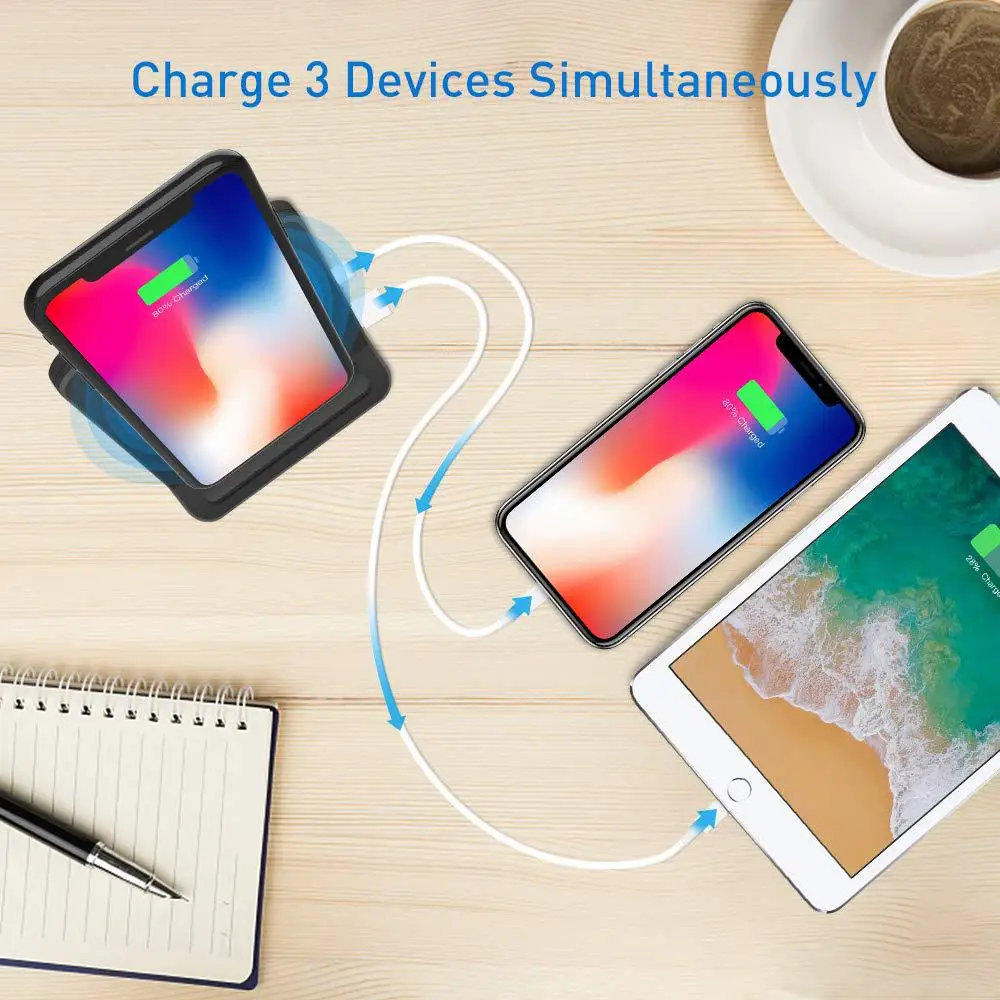 2021 new hot-selling PD smart fast charger QC3.0 18W+PD wireless 10W multifunctional