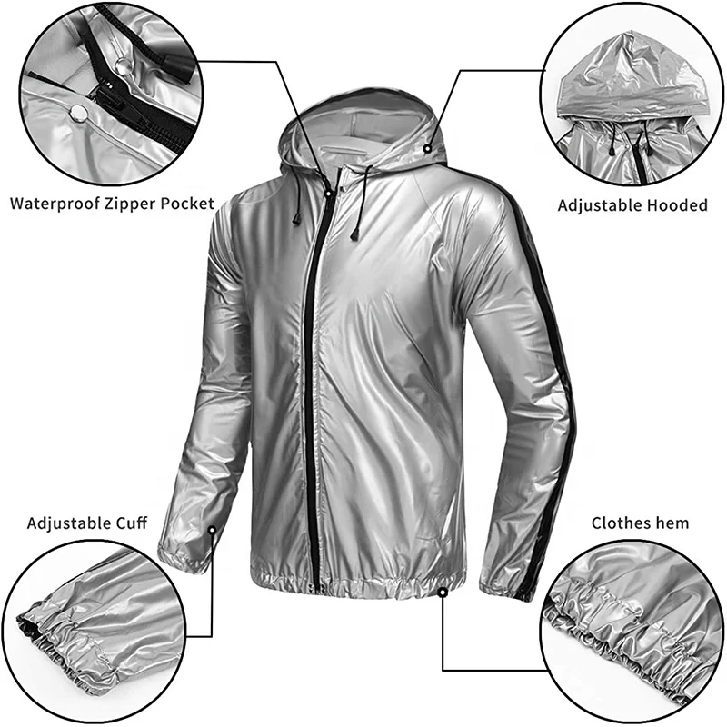 Custom New Design Fitness Weight Loss Hoodies PVC Sweat Sauna Suit For Men and Women