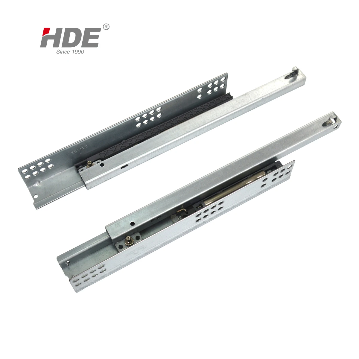 Furniture Cabinet 2 Fold Partial Extension Under Mount Drawer Slides Soft Closing Hidden Buffer Slide Rail