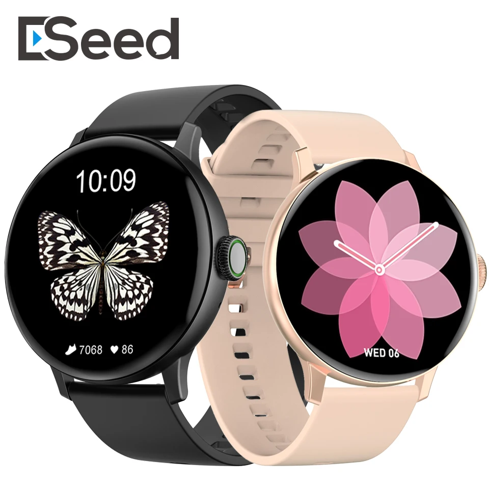 Eseed DT2 + умные часы с BT вызовом музыкальные 390*390 HD экран Беспроводная зарядка для здоровья женщин и