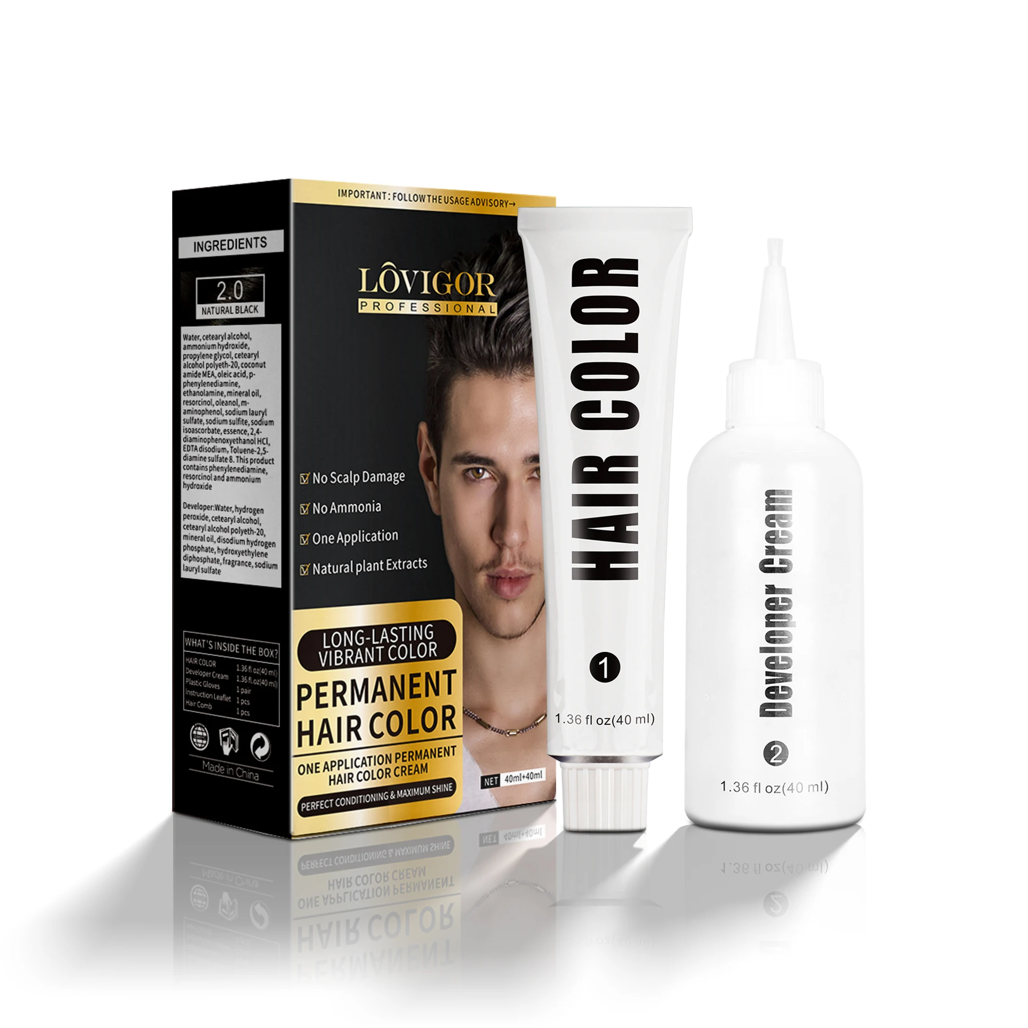 Lovigor Instant Hair Color Kit For Men With Applicator