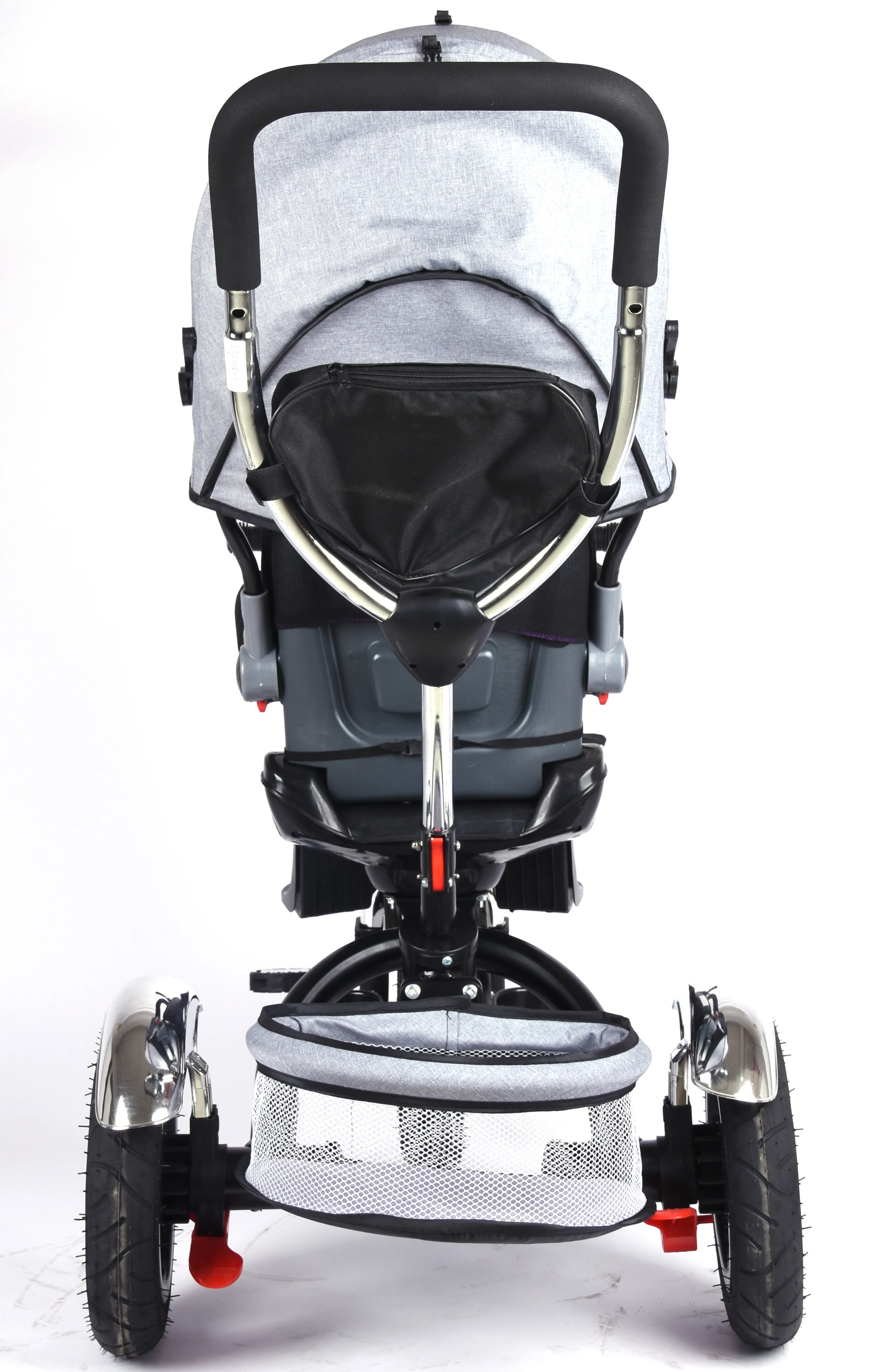 Xingtai Factory new arrivals 3 wheels children trike stroller pram bike  rickshaw twin baby tricycle 4 in 1 for kids