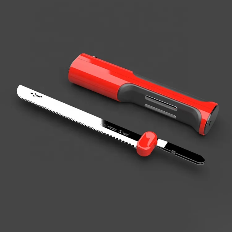 household plastic handle cordless electric kitchen bread knife stainless steel
