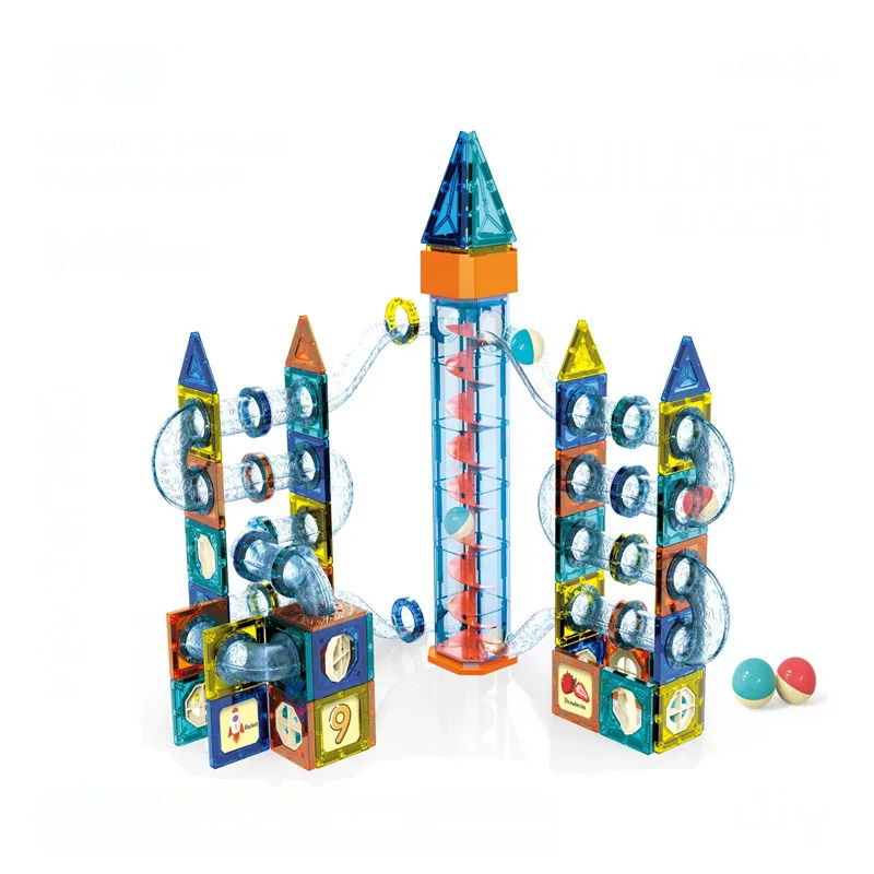 Electric magnetic pipe building blocks (143PCS) Electric lift pipe ball magnetic building blocks
